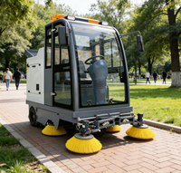 Barredora Eléctrica AOMAN de Cuatro Ruedas con Motor, Bomba, Brazo Robótico Telescópico, Tanque de Agua, Contenedor de Basura y 4 Cepillos de Limpieza