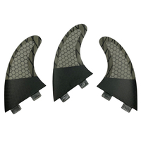 Ailerons de surf en fibre de carbone gris double languette en gros, ailerons de surf G5 Tri-set