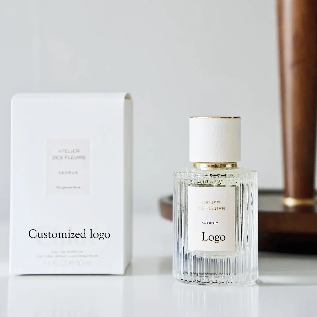 Botol Parfum 30Ml Label Pribadi Bergaris Tebal Kosong dengan Kotak