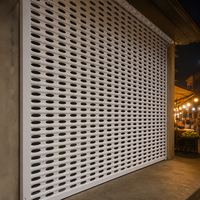Porte à enroulement électrique en aluminium perforé avec lames de sécurité ventilées pour vitrine de magasin