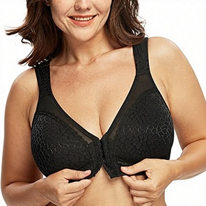 KIVOTECH Soutien-gorge de posture pour femme de qualité supérieure, à fermeture avant, sans armatures, minimisant, confortable, noir uni - Product Image 3