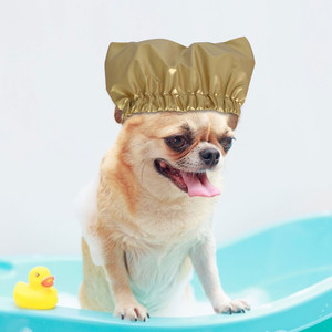 Gorro de baño ajustable e impermeable para perros y gatos con protección para las orejas para el baño de mascotas - Product Image 4