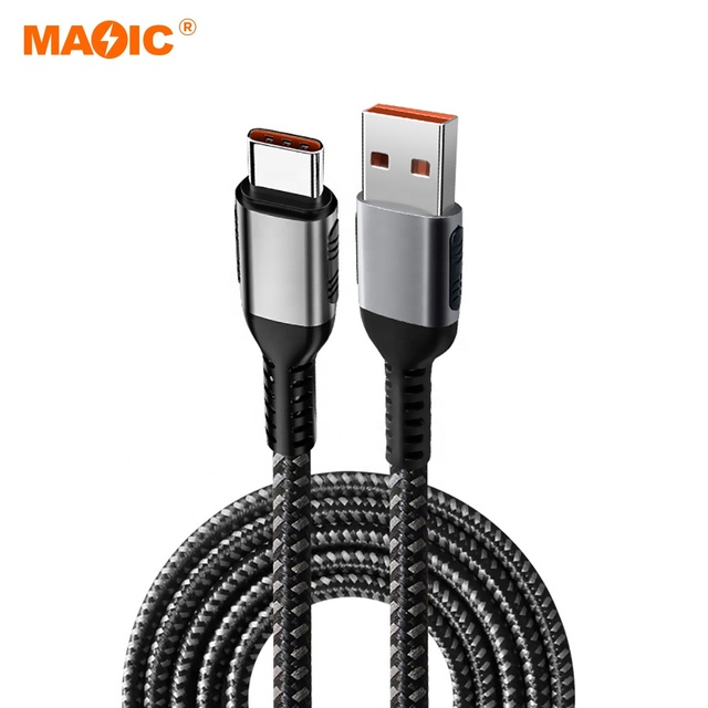 66W High Speed Data Cables 6A USB a to Type C Braided Cable Male to Male Fast Charging Type C USB Cable