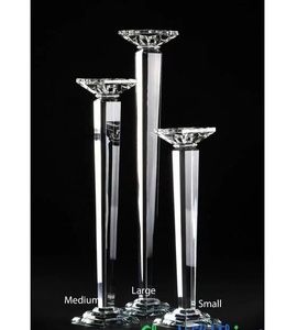 High Quality Handmade Modern <strong>Hurricane</strong> 3-Pillar K9 Crystal Glass <strong>Candle</strong> Holder Set Wedding &amp; Valentine's Day Gift - Product Image 1