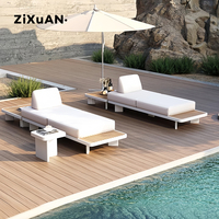 Ensemble de mobilier de patio pour hôtel nordique, canapé d'extérieur pour restaurant, terrasse, balcon, table basse, chaise de bistrot en aluminium imperméable pour villa