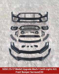 Kit carrosserie de conversion style Mach 1 pour pare-chocs avant avec lèvre et calandre pour Ford <span class=keywords><strong>Mustang</strong></span> S550 2015-2017 - Product Image 2