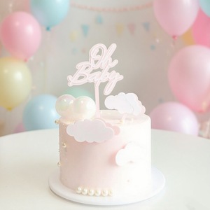 ท็อปเปอร์เค้กอะคริลิครูปเมฆตกแต่งลายฮันนี่แอนด์สวีทเนส โอ้ เบบี้ สำหรับงานเลี้ยงฉลองเบบี้ชาวเวอร์ - Product Image 2