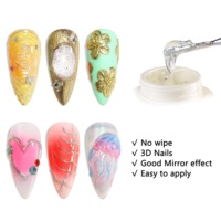 Gel de modelage 3D semi-solide sans HEMA ni TPO, blanc et noir, pour la création d'art des ongles avec poudre chromée, fournitures de manucure