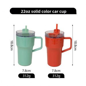 Vaso de Plástico Creativo de Alta Apariencia, de Una Sola Capa, con Asa, de 22oz, Simple, para Coche, Oficina, para Mujeres - Product Image 5