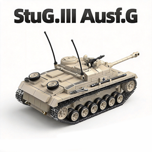 Serie de la Segunda Guerra Mundial, <span class=keywords><strong>StuG</strong></span> <span class=keywords><strong>III</strong></span> Ausf G Alemán, Escala 1:28, Vehículo Militar, Bloques de Construcción de Plástico ABS, Modelo de Juguete Unisex - Product Image 2