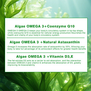All'ingrosso su ordinazione adulti alghe olio <span class=keywords><strong>Omega</strong></span>-3 Gummies EPA DHA integratori per la salute ossa degli occhi vitamina coenzima Q10 caramelle gommose - Product Image 3