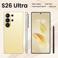 Smartphone 2025 S26 Ultra Baru 5G LTE Octa Core Kamera 108MP Layar OLED 144Hz Penyimpanan 1TB Snapdragon 800 Android 15 Prancis