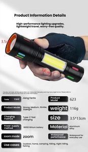 Linterna Láser Recargable USB, Portátil, de Aleación de Aluminio, Resistente al Agua, con Luz Potente, Alcance de 1000M+ y Larga Duración - Product Image 3