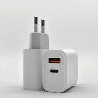 Chargeur mural USB double port 20W PD 3.0, adaptateur de charge rapide USB A Type C pour téléphone portable, tablette, ordinateur portable