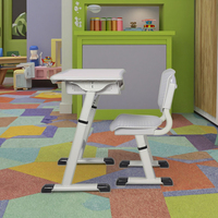 Ensemble bureau et chaise carrés en bois réglables modernes pour la maison, le bureau ou l'école – Table d'étude confortable et multifonctionnelle Hanru facile à assembler