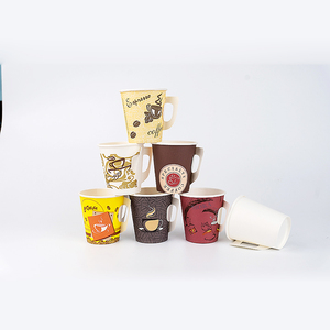Tasse de café à emporter, logo <span class=keywords><strong>personnalisé</strong></span>, écologique, gobelet simple mural, <span class=keywords><strong>pas</strong></span> <span class=keywords><strong>cher</strong></span> avec poignée, 50 pièces - Product Image 4