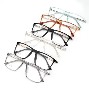 时尚眼镜架方形透明Tr 90金属眼镜架男女通用透明光学眼镜
