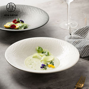 Restaurant italien assiette à soupe en porcelaine, bol à salade à <span class=keywords><strong>bride</strong></span> en céramique noire 11 pouces - Product Image 4