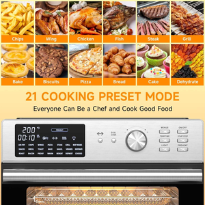 Multifunktionaler Heißluftfritteuse-Ofen, Ölfreier Heißluftfritteuse-Ofen mit 21 Voreingestellten Kochprogrammen, Perfekt zum Braten von Ganzem Hähnchen - Product Image 3