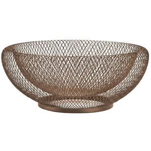 Cesta de Frutas de Alambre Metálico Hecha a Mano, Tazón Decorativo de Malla para Cocina, Mesa de Comedor, Organizador de Encimera, Decoración Rústica Moderna para el Hogar - Product Image 1