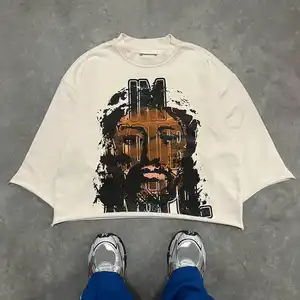 Custom Manufacturer Heavyweight Distressed Cropped Boxy Fit Tshirt Oversized Boxy Drop Shoulder T-shirt