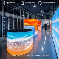 Écran LED cylindrique à 360 degrés, colonne d'affichage, module souple flexible P2-P4, taille personnalisée, intérieur/extérieur, centre commercial, luminosité 1000 cd, 1