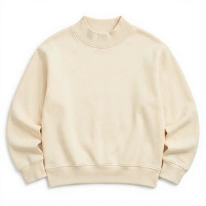 2024 OEM Design <b>Women's</b> Cozy Oversized Drop Shoulder Stand Collar Pullover Sweatshirt Winter High Quality <b>Fleece</b> Fabric Front - Product Image 1