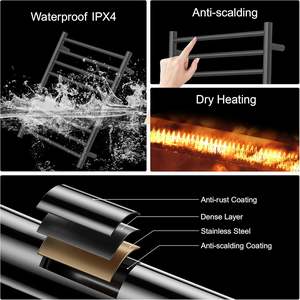 Accessoires de salle de bain Sèche-linge en acier inoxydable 304 Serviette de bain électrique fixe Chauffe-<span class=keywords><strong>serviettes</strong></span> électrique Salle de bain murale - Product Image 5