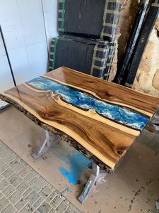Di lusso fatto a mano Hot-sale mobili moderni su misura in resina epossidica legno <span class=keywords><strong>oceano</strong></span> fiume tavolo - Product Image 4