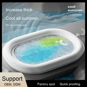 Venta al por mayor Verano Nueva Mascota Alfombra de Refrigeración Patrón Sólido Gel de Refrigeración PVC Impermeable Resistente a los Arañazos Cama de Perro Cama de Gato - Product Image 2