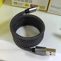 Nouveau câble de charge magnétique USB-C 60W, câble tressé en nylon de type C vers type C, charge rapide 3A, transmission de données rapide 480 Mbps