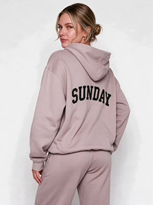 Felpa con cappuccio Offstage Cinnamon personalizzata da donna, streetwear in cotone felpato pesante, pullover oversize - Product Image 3