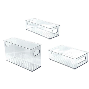 Refrigerator Organizer Bins Clear Plastic Bins For Fridge Freezer Kitchen Cabinet Pantry Organization BPA Free Fridge Organizer