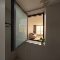 Ventanas Abatibles Tradicionales de Aluminio con Malla de Acero Inoxidable, Fáciles de Operar, para Exteriores, Baños, Entradas y Balcones