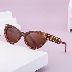 Lunettes de soleil œil de chat ZS-98166 pour femmes, verres PC UV400, style Instagram, monture noire, protection solaire classe 2, origine Taizhou, emballage en boîte - Product Image 2