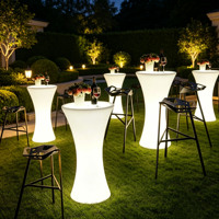 Table de cocktail moderne à LED, en plastique, pour salons de chicha, hôtels, bars, salons, usage commercial