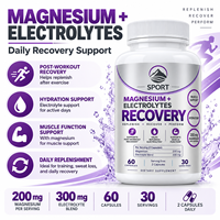 Capsules de magnésium avec électrolytes en marque privée ODM, hydratation post-entraînement, récupération sportive, complément alimentaire