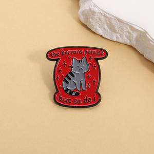 Broche en alliage de zinc peinte, motif Grimace, pour la guérison <span class=keywords><strong>des</strong></span> douleurs animales, décoration émotionnelle sombre, personnalité créative - Product Image 4