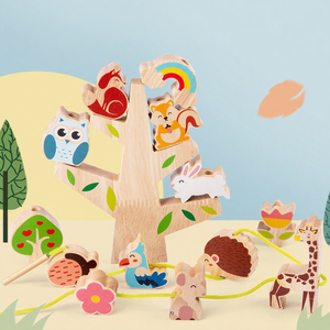 Bloques <span class=keywords><strong>de</strong></span> construcción educativos <span class=keywords><strong>de</strong></span> <span class=keywords><strong>madera</strong></span> en forma <span class=keywords><strong>de</strong></span> animal para niños EN71 Certificado Colorido Apilamiento y características <span class=keywords><strong>de</strong></span> equilibrio para juegos Juguetes - Product Image 1
