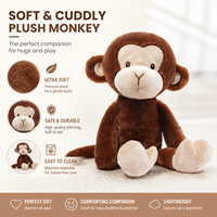 Peluche singe personnalisée OEM d'usine, vente en gros, logo personnalisé, animaux en peluche doux pour activités marketing