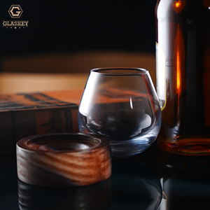 Vaso de whisky de baile de 350Ml, copa de vino de gravedad sin tallo, Base redonda, vaso de cristal para whisky y Base de madera - Product Image 3