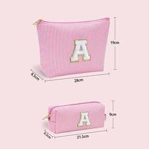 <b>Pink</b> Polyester Makeup Bag Portable Custom Eco-Friendly Travel Cute Cosmetic Pouch Festival <b>Gifts</b> for Women & Teen Girls - Product Image 5