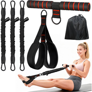 Ensemble de bandes de résistance à pédale Cheng Ming 90LBS avec poignées pour le fitness du corps entier et les étirements de yoga - Product Image 1