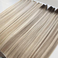 Extensions de cheveux blondes brillantes à trame invisible, extensions de cheveux invisibles à double trame