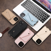 Casing dompet wanita, tas selempang dengan tempat kartu ponsel untuk iPhone 17 16 15 14 Pro Max 11 12 13