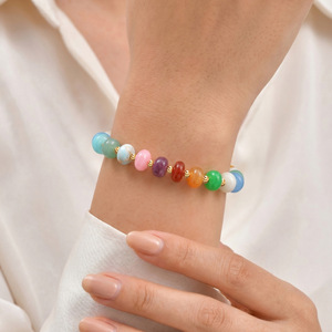 CAIOOCHE Pulsera <span class=keywords><strong>de</strong></span> Cadena <span class=keywords><strong>de</strong></span> Acero Inoxidable con Cuentas <span class=keywords><strong>de</strong></span> Ábaco <span class=keywords><strong>de</strong></span> Piedra Natural y Cuentas <span class=keywords><strong>de</strong></span> Cobre <span class=keywords><strong>de</strong></span> Sandía, Impermeable, <span class=keywords><strong>de</strong></span> Moda, Venta al por Mayor - Product Image 2