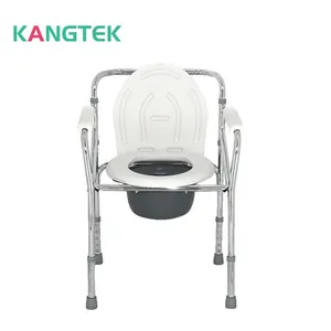 Kangtek Foldable Steel Bariatric Bath Chair Beside Commode Chair Portable Toilet Seat