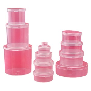 Boîte ronde en plastique transparente Cheng Chen 7x3,6 cm pour le rangement de bijoux, houppettes et petits objets - Product Image 2