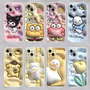 Atacado Transparente Cute 3d Cartoon Mobile Phone Bags Cases para iPhone 12 14 pro max para Huawei P50 Mate40Pro Caixa De Telefone Celular