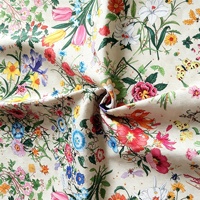 Tissu imprimé en popeline 100 % coton tissé, motifs floraux, vente en gros directe usine chinoise, services OEM/ODM personnalisés, doublure de literie